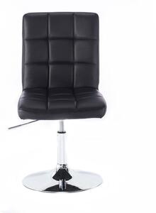 LuxuryForm Židle TOLEDO na stříbrné kulaté podstavě - černá