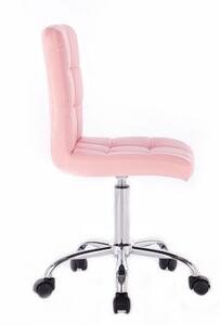 LuxuryForm Židle TOLEDO na stříbrné podstavě s kolečky - růžová