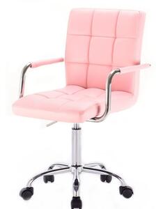 LuxuryForm Židle VERONA na podstavě s kolečky růžová