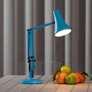 Anglepoise LED stolní lampa 90 MINI VIVID, tyrkysově modrá USB, stmívatelný, Modrá, Pracovna / kancelář, Hliník, Industriální design, stojací lampa