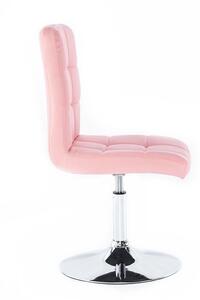 LuxuryForm Židle TOLEDO na stříbrné kulaté podstavě - růžová