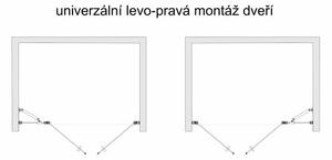 BETA LINE Chrom 90 Čiré Sprchové dveře dvoukřídlé s pevnou stěnou v rovině (70+20)