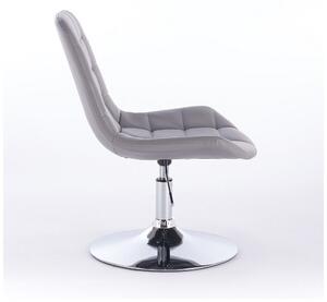 LuxuryForm Židle PARIS na kulaté stříbrné podstavě - šedá