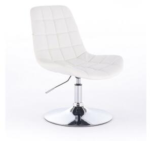Židle PARIS na kulaté stříbrné podstavě - bílá (VPT)