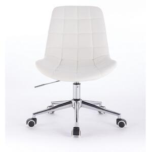 LuxuryForm Židle PARIS na stříbrné podstavě s kolečky - bílá