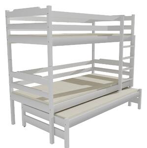 Vomaks unit, s.r.o. Patrová postel s výsuvnou přistýlkou PPV 012 Povrchová úprava: surové dřevo, Prostor mezi lůžky: 80 cm, Rozměr: 80 x 180 cm