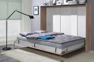 Horizontální sklápěcí postel 140x200 s volitelnou skříní - Dub světla sonoma