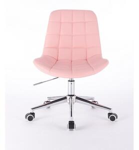 LuxuryForm Židle PARIS na stříbrné podstavě s kolečky - růžová
