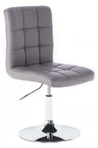 LuxuryForm Židle TOLEDO na stříbrné kulaté podstavě - šedá