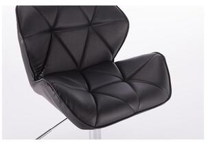 Kosmetická židle MILANO stříbrné čtyřramenné podstavě - černá