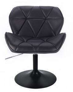 LuxuryForm Židle MILANO na černé kulaté podstavě - černá