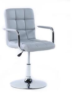 LuxuryForm Židle VERONA na kulaté podstavě - šedá (VPT)