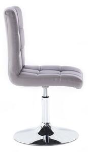 LuxuryForm Židle TOLEDO na stříbrné kulaté podstavě - šedá