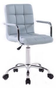 LuxuryForm Židle VERONA na podstavě s kolečky - šedá
