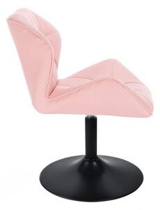 LuxuryForm Židle MILANO na černé kulaté podstavě - růžová