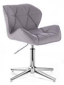 LuxuryForm Židle MILANO na stříbrném kříži - šedá
