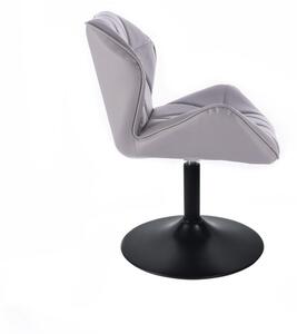 LuxuryForm Židle MILANO na černé kulaté podstavě - šedá