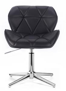 LuxuryForm Židle MILANO na stříbrném kříži - černá