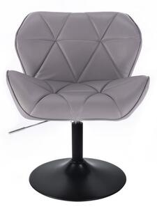 LuxuryForm Židle MILANO na černé kulaté podstavě - šedá