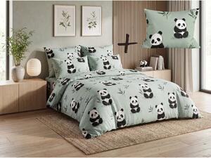 Sada povlečení z mikrovlákna PANDA RELAX mentolová + povlak na polštář 50 x 70 cm ZDARMA