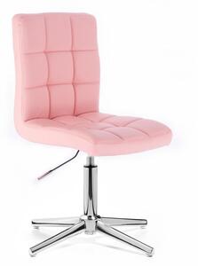 Židle TOLEDO na stříbrném kříži - růžová (VPT)