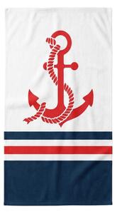 Rychleschnoucí XXL plážová osuška CAPTAIN bílá 150 x 210 cm, 100% mikrovlákno