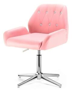 Židle LION na stříbrném kříži - růžová (VPT)
