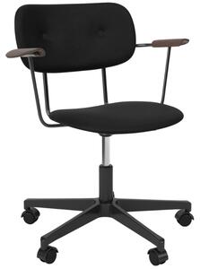 Audo CPH Černá čalouněná otočná židle AUDO CO s područkami
