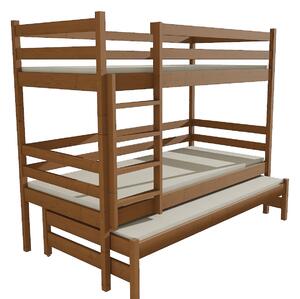 Vomaks unit, s.r.o. Patrová postel s výsuvnou přistýlkou PPV 015 Povrchová úprava: surové dřevo, Prostor mezi lůžky: 80 cm, Rozměr: 80 x 180 cm