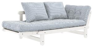 Modro-bílá dvoumístná rozkládací pohovka Karup Design Beat 162 cm s bílou konstrukcí