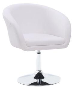 LuxuryForm Židle VENICE na stříbrné kulaté podstavě - bílá
