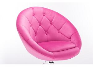 LuxuryForm Barová židle VERA VELUR na stříbrné kulaté podstavě - růžová