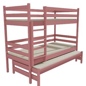 Vomaks unit, s.r.o. Patrová postel s výsuvnou přistýlkou PPV 015 Povrchová úprava: surové dřevo, Prostor mezi lůžky: 80 cm, Rozměr: 80 x 180 cm