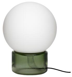 Bílo-zelená skleněná stolní lampa Hübsch Sphere