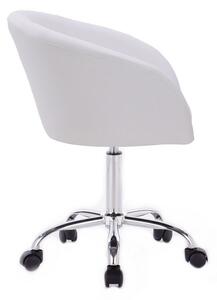 LuxuryForm Židle VENICE na stříbrné podstavě s kolečky - bílá