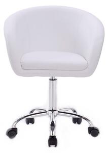 LuxuryForm Židle VENICE na stříbrné podstavě s kolečky - bílá