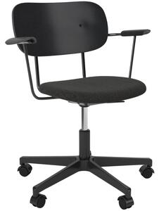 Audo CPH Černo-šedá čalouněná otočná židle AUDO CO s područkami