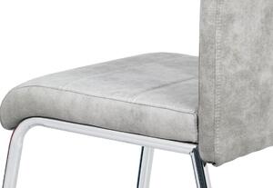 Jídelní židle, látka stříbrná COWBOY / chrom HC-486 SIL3