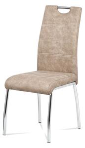 Jídelní židle, látka krémová COWBOY / chrom HC-486 CRM3