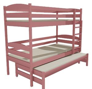 Vomaks unit, s.r.o. Patrová postel s výsuvnou přistýlkou PPV 016 Povrchová úprava: surové dřevo, Prostor mezi lůžky: 80 cm, Rozměr: 80 x 180 cm