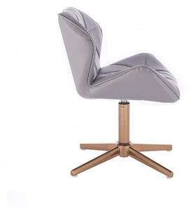 LuxuryForm Židle MILANO na zlatém kříží - šedá