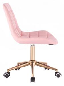 LuxuryForm Židle PARIS na zlaté podstavě s kolečky - růžová