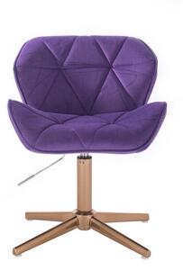 LuxuryForm Židle MILANO VELUR na zlatém kříži - fialová