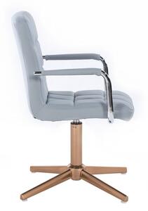 LuxuryForm Židle VERONA na zlatém kříži - šedá