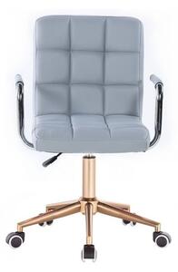 LuxuryForm Židle VERONA na zlaté podstavě s kolečky - šedá