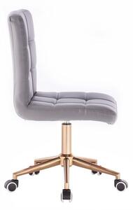 LuxuryForm Židle TOLEDO na zlaté podstavě s kolečky - šedá