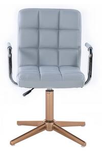 LuxuryForm Židle VERONA na zlatém kříži - šedá