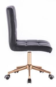 LuxuryForm Židle TOLEDO na zlaté podstavě s kolečky - černá