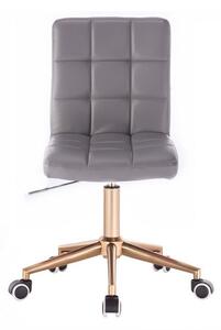 LuxuryForm Židle TOLEDO na zlaté podstavě s kolečky - šedá