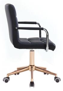 LuxuryForm Židle VERONA na zlaté podstavě s kolečky - černá